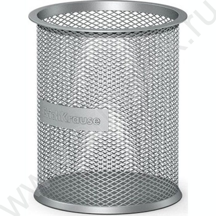 Стакан д/пишущих принадлежностей сетчатый (металл) круг, серый | Фото 1
