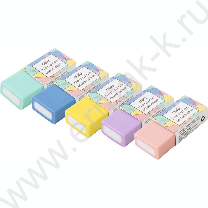 Ластик цветной "Macaron" /50*20*11мм /ассорти, пласт. туба | Фото 1