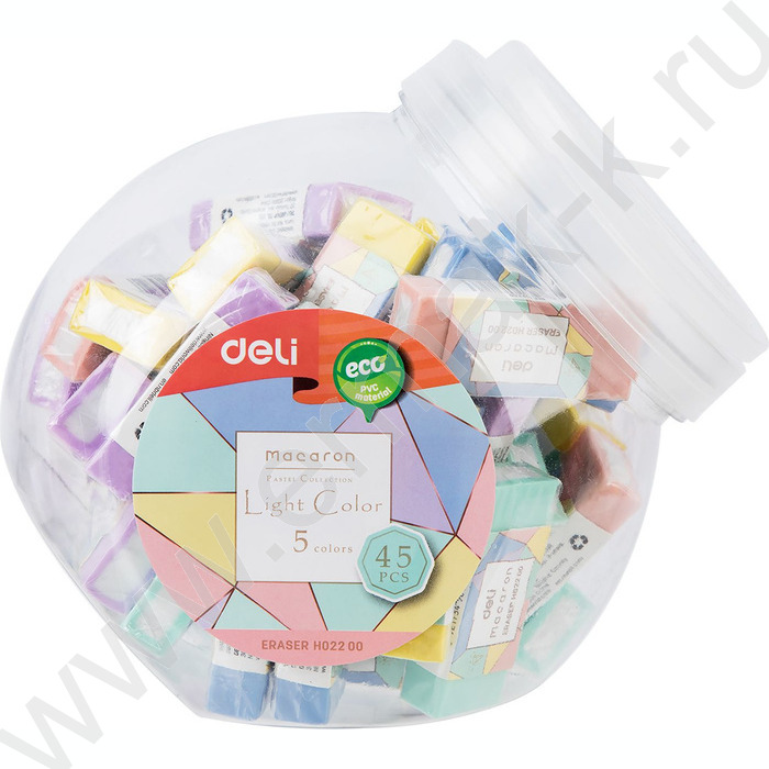 Ластик цветной "Macaron" /50*20*11мм /ассорти, пласт. туба | Фото 3
