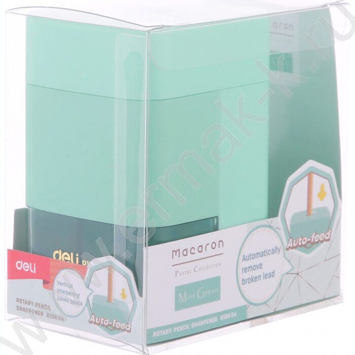 Точилка механическая 1 отверстие Macaron пластик /ассорти | Фото 5