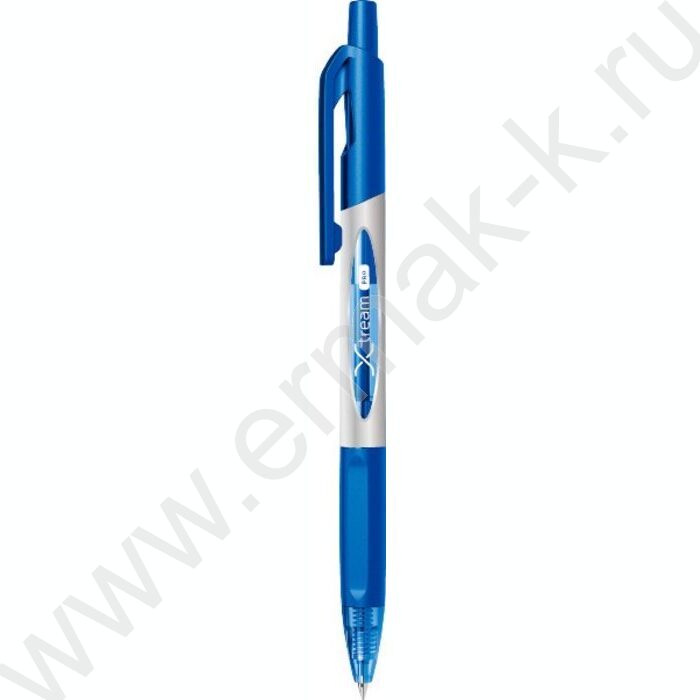 Ручка шар авт синяя 0,7мм X-tream /резин. манжета, корпус - синий металлик | Фото 1