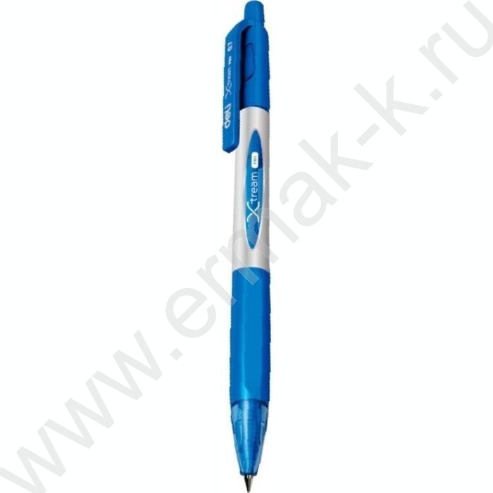 Ручка шар авт синяя 0,7мм X-tream /резин. манжета, корпус - синий металлик | Фото 2