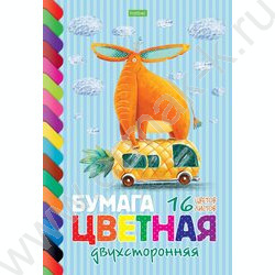 Бумага цв. двухсторонняя А4 16л/16цв Прикольный слон | Фото 1