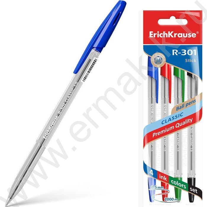 Ручка шар /набор  4шт/4цв R-301 Stick Classic | Фото 2
