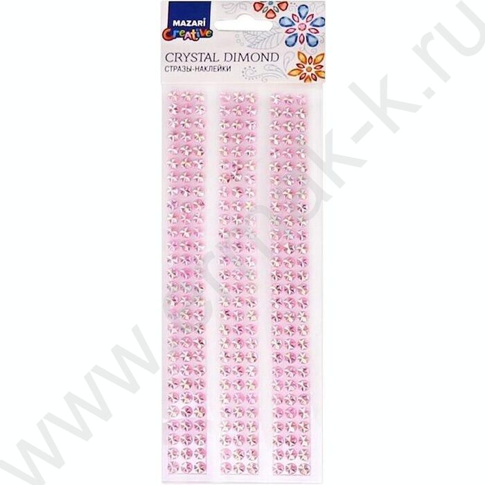 Наклейки-стразы акриловые Ассорти-11 8 дизайнов ОПП-упаковка с европодвесом | Фото 1