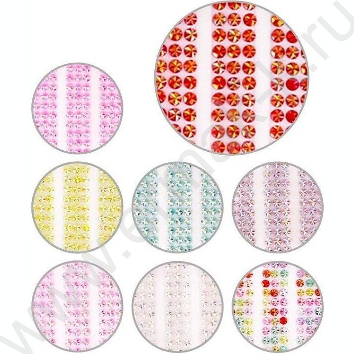 Наклейки-стразы акриловые Ассорти-11 8 дизайнов ОПП-упаковка с европодвесом | Фото 2