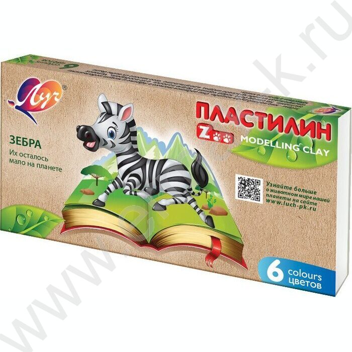 Пластилин   6цв  90г "ZOO" /картон.кор. | Фото 1