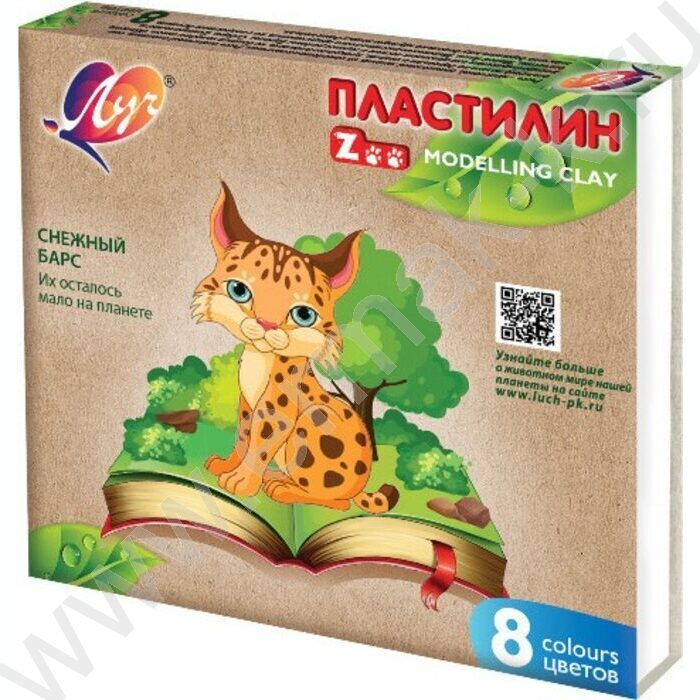 Пластилин   8цв 120г "ZOO" /картон.кор. | Фото 2