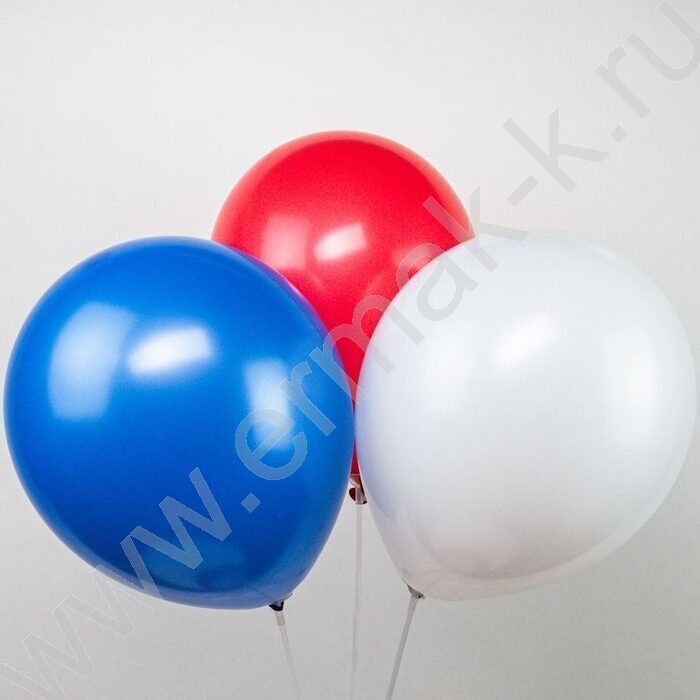 Шар воздушный 12" Пастель ассорти синий, белый, красный | Фото 1