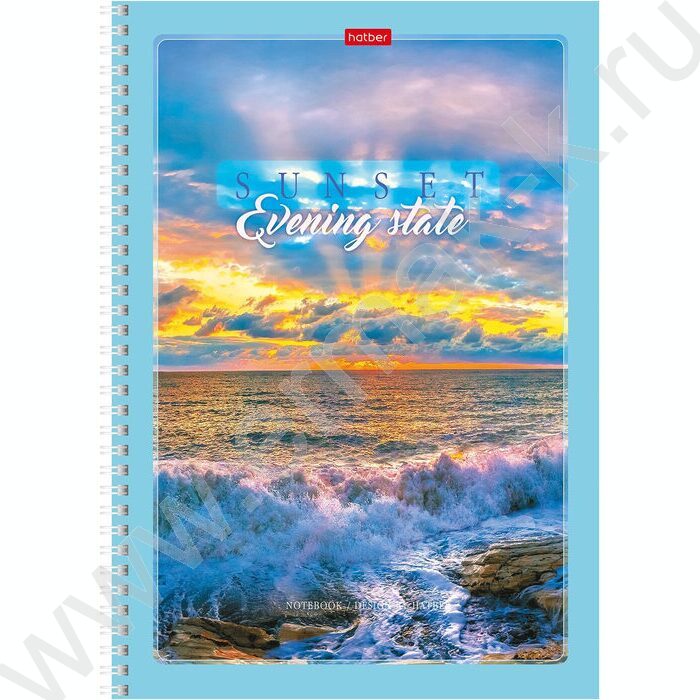 Тетрадь  80л А4 клетка/спираль "Закаты" ассорти | Фото 1
