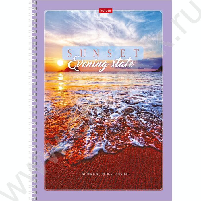 Тетрадь  80л А4 клетка/спираль "Закаты" ассорти | Фото 2