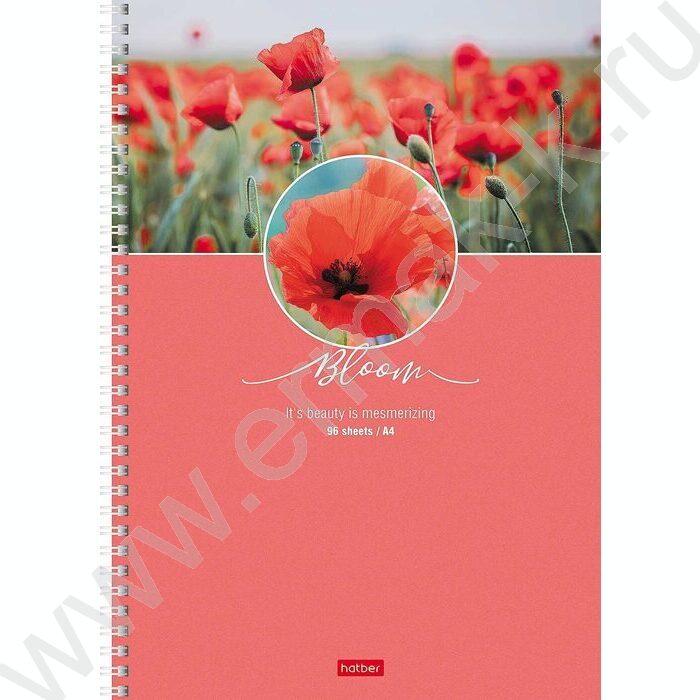 Тетрадь  96л А4 клетка/спираль "Красота цветения" 4вида | Фото 1