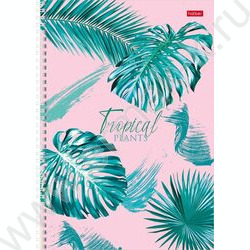 Тетрадь  96л А4 клетка/спираль "Тропические листья" 4вида | Фото 1