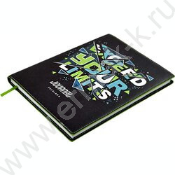 Зап. книжка 120л А5 "Слоган" кожзам,мягкий переплёт,белый офсет 70г/м2,клетка,линия,ляссе | Фото 3