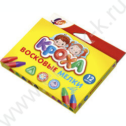 Мелки восковые 12цв Кроха /трехгранные/ европодвес | Фото 2