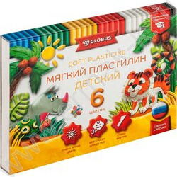 Пластилин   6цв 90г Детский +стек | Фото 1