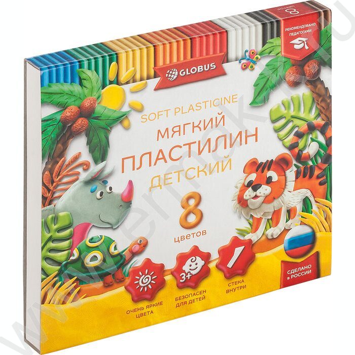 Пластилин   8цв 120г Детский +стек | Фото 1