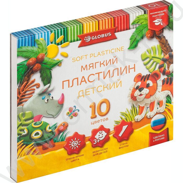 Пластилин  10цв 150г Детский +стек | Фото 1