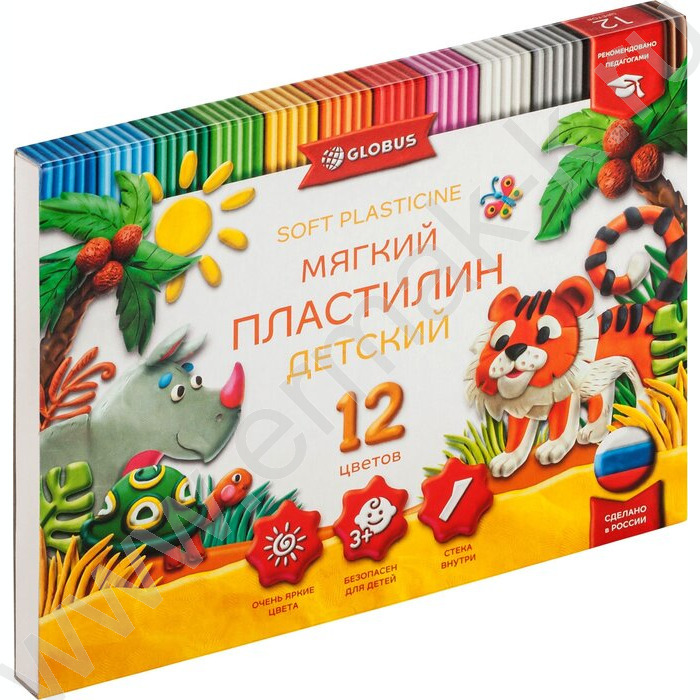 Пластилин  12цв 180г Детский +стек | Фото 1