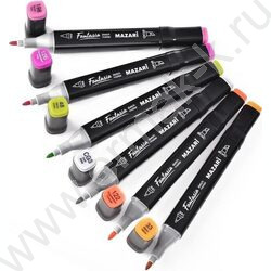 Маркер для скетчинга /набор 24цв/ двусторонний Fantasia Main colors (основные цвета), пулевид./к | Фото 2