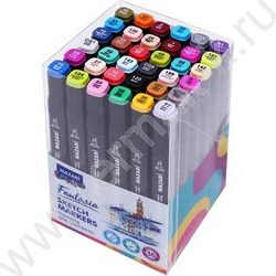 Маркер для скетчинга /набор 36цв/ двусторонний Fantasia Main colors (основные цвета), пулевид./к | Фото 1