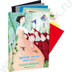 Картон цв. А4 10л/10цв Добрые сердца тонированный в массе 160г/м2 | Фото 1