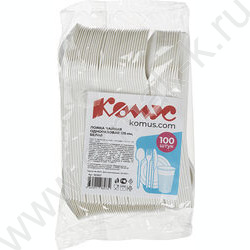 Ложка одноразовая чайная 125мм, белая, ПС /упаковка - 100шт | Фото 3