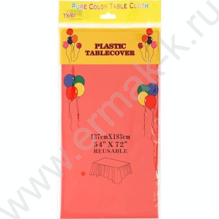 Скатерть 137*183см п/э красная | Фото 1