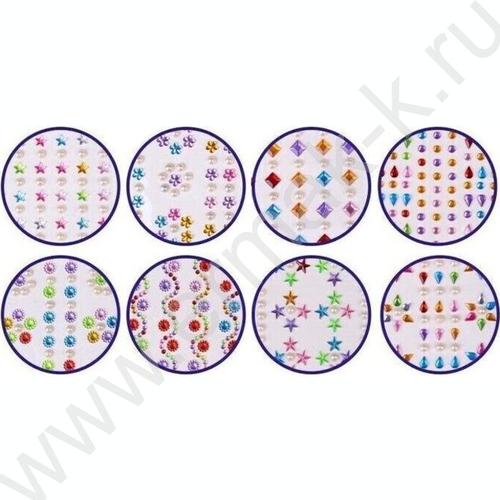Стразы-наклейки 16*9см 12 дизайнов ОПП-упаковка с европодвесом | Фото 2