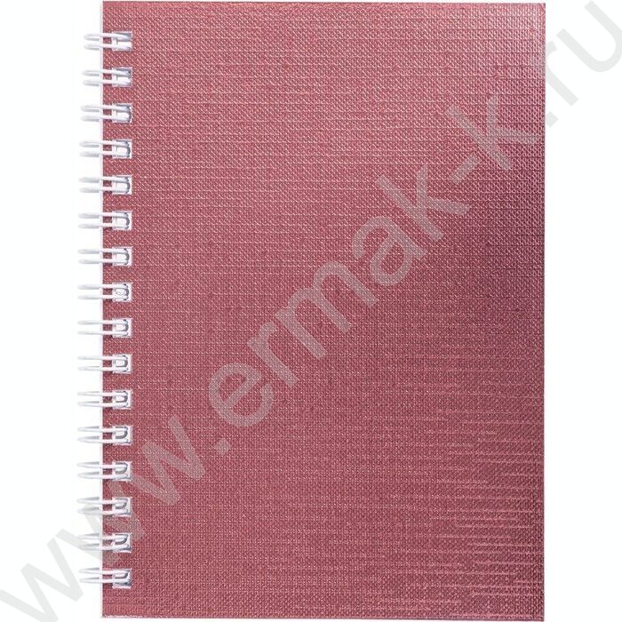 Зап. книжка  80л А6 спираль/бумвинил Metallic Розовая | Фото 1