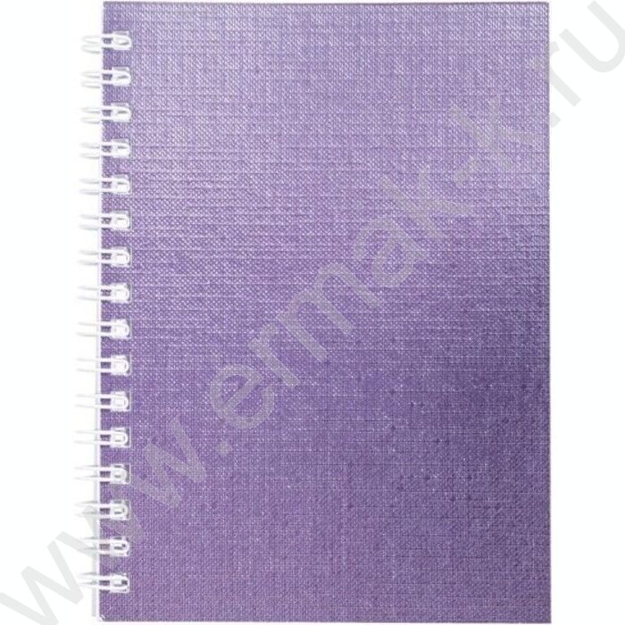 Зап. книжка  80л А6 спираль/бумвинил Metallic Фиолетовая | Фото 1