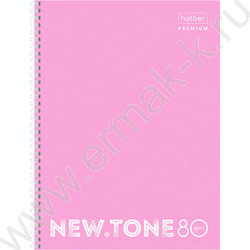 Тетрадь  80л А4 клетка/спираль/многоуров.перфорация "NEWtone PASTEL Пион" | Фото 1
