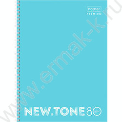 Тетрадь  80л А4 клетка/спираль/многоуров.перфорация "NEWtone PASTEL Незабудка" | Фото 1