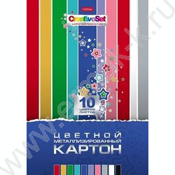 Картон цв. металлиз. А4 10л/10цв Creative Set | Фото 1