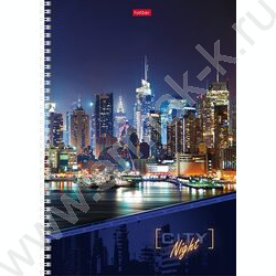 Тетрадь  96л А4 клетка/спираль "Ночной город" /лак/ | Фото 4