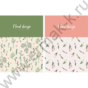 Бизнес-блокнот  64л А5 лайт "Нежный паттерн" /глянец/блок:клетка ассорти