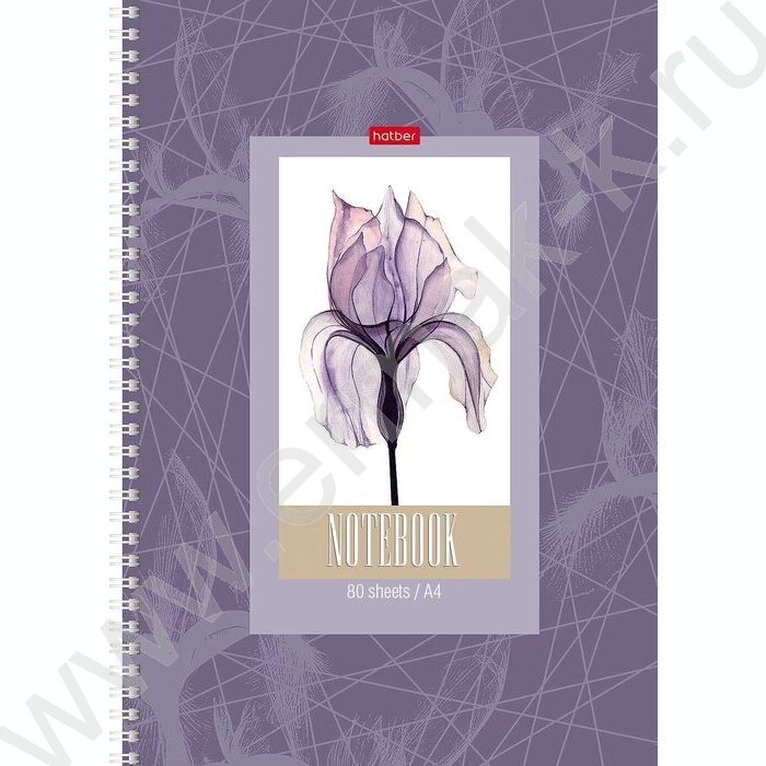 Тетрадь  80л А4 клетка/спираль "Нежность цветка" мат.лам. | Фото 1