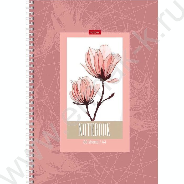 Тетрадь  80л А4 клетка/спираль "Нежность цветка" мат.лам. | Фото 2