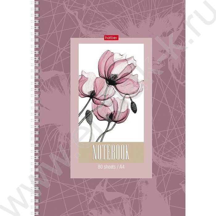 Тетрадь  80л А4 клетка/спираль "Нежность цветка" мат.лам. | Фото 3