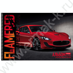 Альбом д/рисования-спираль 48л "REDsupercar" /перфорация/ 5видов | Фото 2