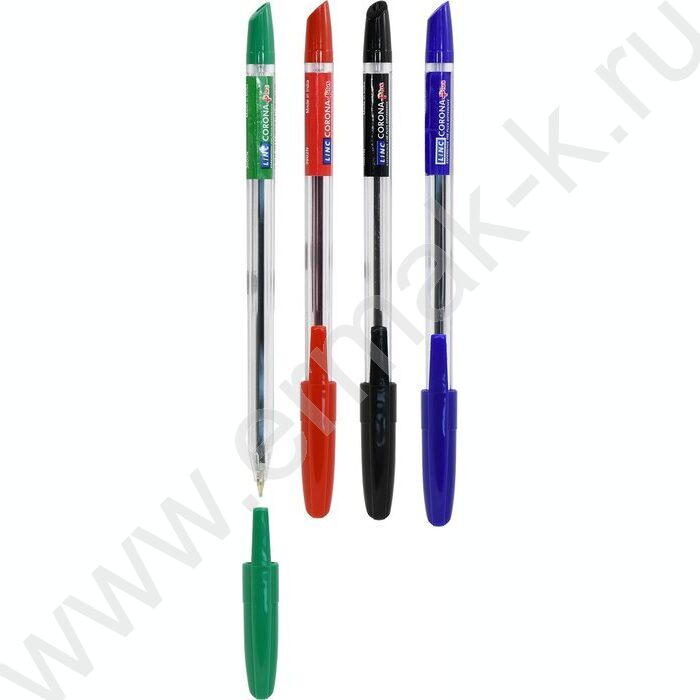 Ручка шар /набор  4шт/4цв Corona Plus 0,7мм | Фото 2