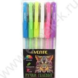 Ручка гелевая /набор  6цв/ 0,8мм "Moonlight" /пастель с эффектом Highlighter, для черной бумаги | Фото 1