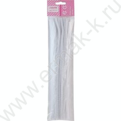 Проволока пушистая 30см/6мм 30шт Шенил /цвет белый /блистер | Фото 1