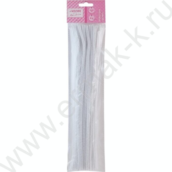 Проволока пушистая 30см/6мм 30шт Шенил /цвет белый /блистер | Фото 1