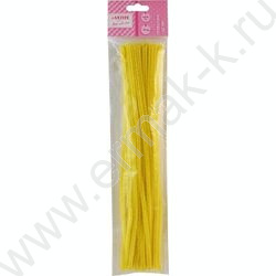 Проволока пушистая 30см/6мм 30шт Шенил /цвет желтый /блистер | Фото 1