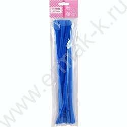 Проволока пушистая 30см/9мм 10шт Шенил /цвет голубой /блистер | Фото 1
