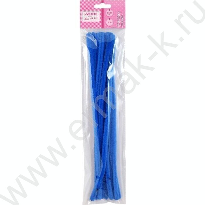 Проволока пушистая 30см/9мм 10шт Шенил /цвет голубой /блистер | Фото 1