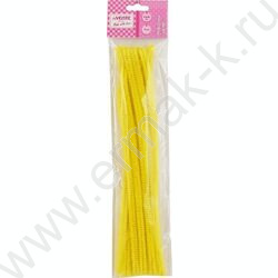 Проволока пушистая 30см/9мм 10шт Шенил /цвет желтый /блистер | Фото 1