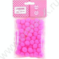 Помпоны d-15мм 50шт, цвет розовый, европодвес | Фото 1