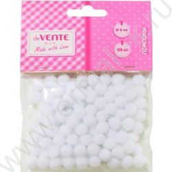 Помпоны d-8мм 120шт, цвет белый, европодвес | Фото 1